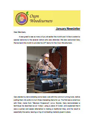 Oxon Woodturners Newsletter Jan 2023